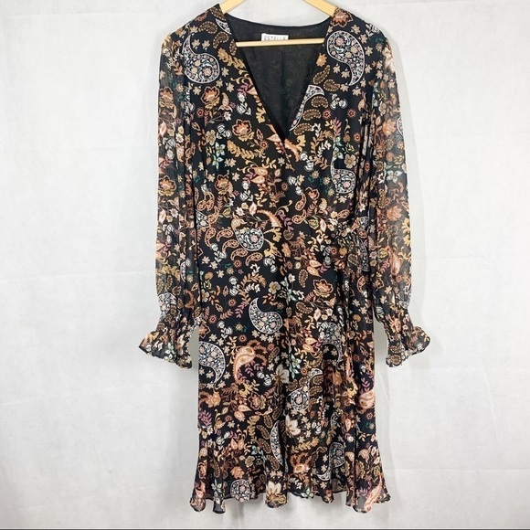 Estelle Love Potion Dark Floral Long Sleeves Midi Dress Size 1X - Picture 4 of 15